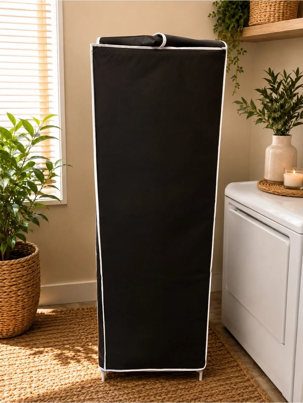 Black Portable Fabric Wardrobe Closet Organizer